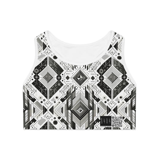 Digital Minimalism Minimalist Tech Sports Bra - 8404 Design-51