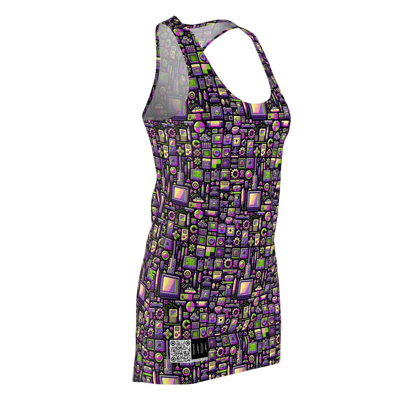 Digital Nostalgia Remix Modern Vintage Fusion Women's Cut & Sew Racerback Dress - 8404 Design-67