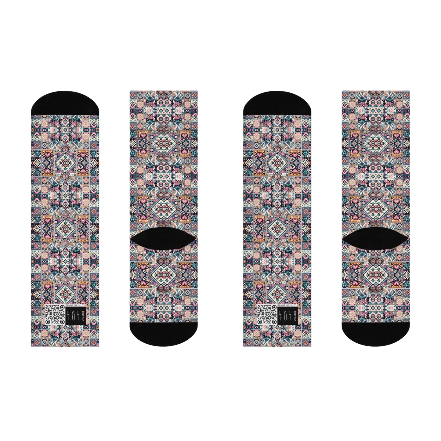 Digital Artisanal Fusion Digital Artisanal Cushioned Crew Socks - 8404 Design-65