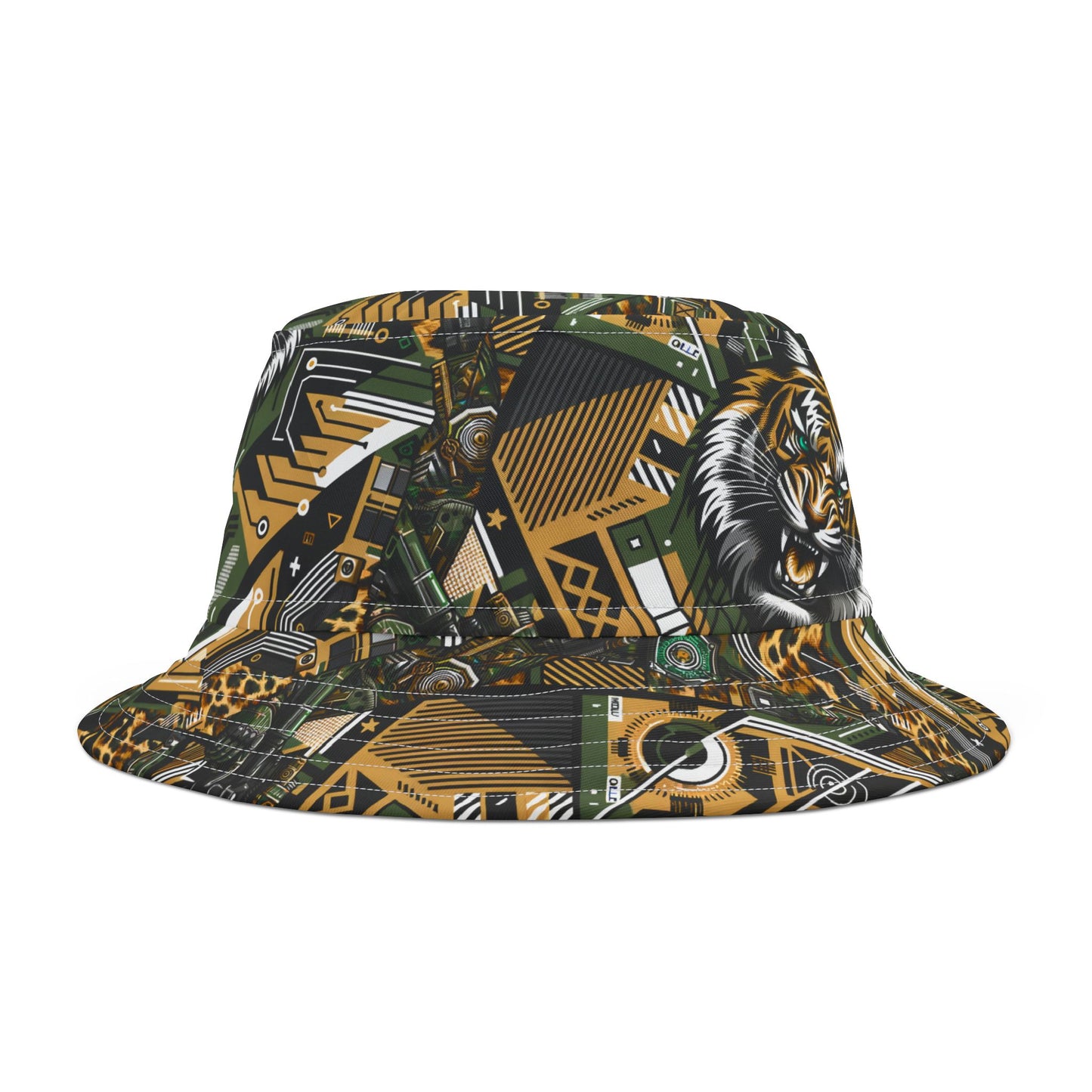 Neo-Camo Fusion Tech-Forward Streetwear Bucket Hat - 8404 Design-58
