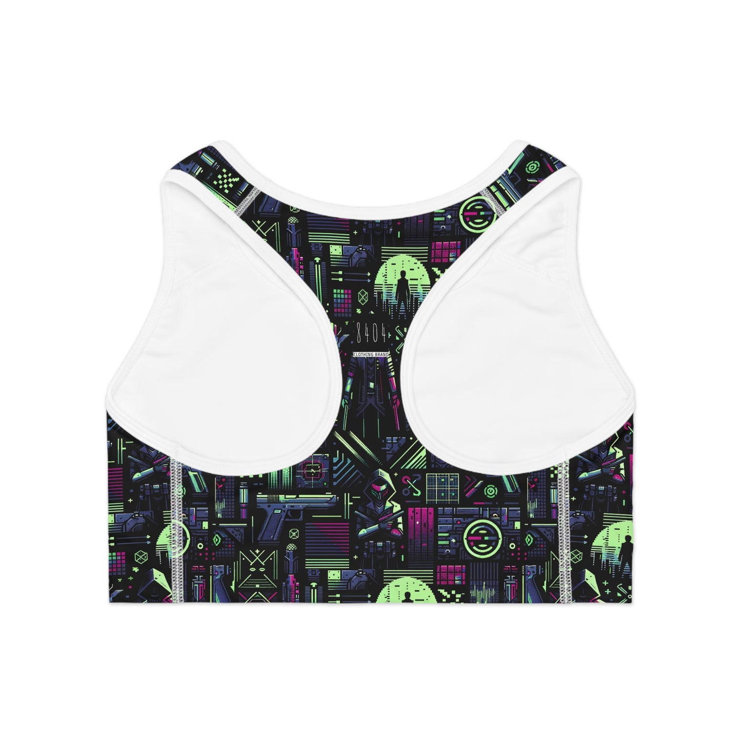 Tech Noir Futuristic Cyberpunk Sports Bra - 8404 Design-63