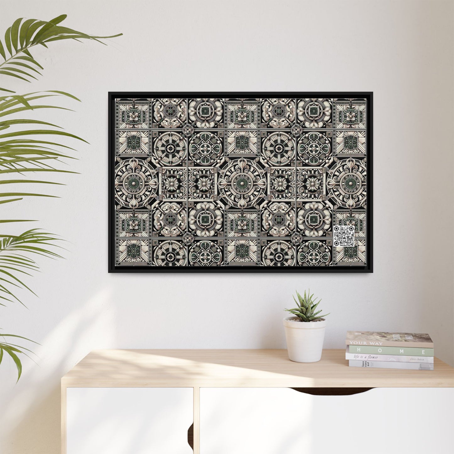 Cyber Garden Party Tech Garden Extravaganza Matte Canvas, Framed (multi-Color) - 8404 Design-45 A