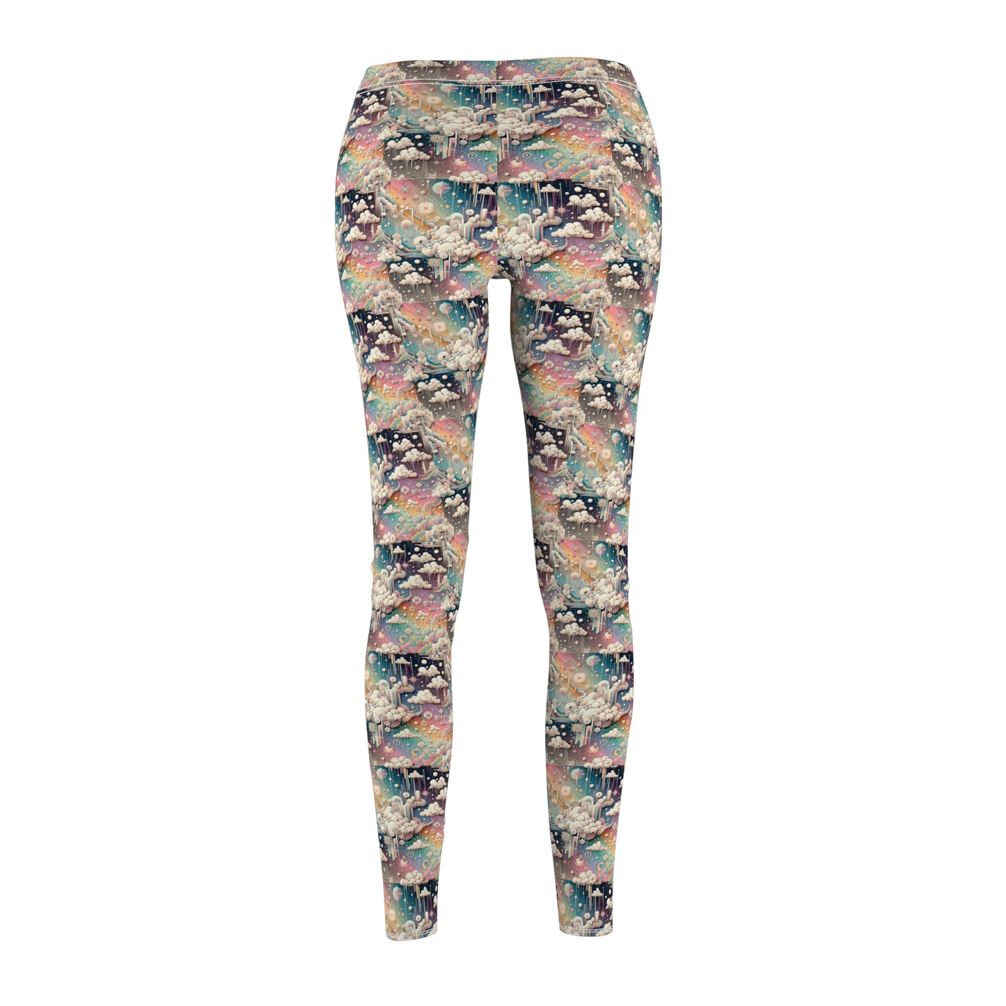 Digital Dreamland Whimsical and Nostalgic Streetwear With a Digital Twist Women's Cut & Sew Casual Leggings - 8404 Design-52