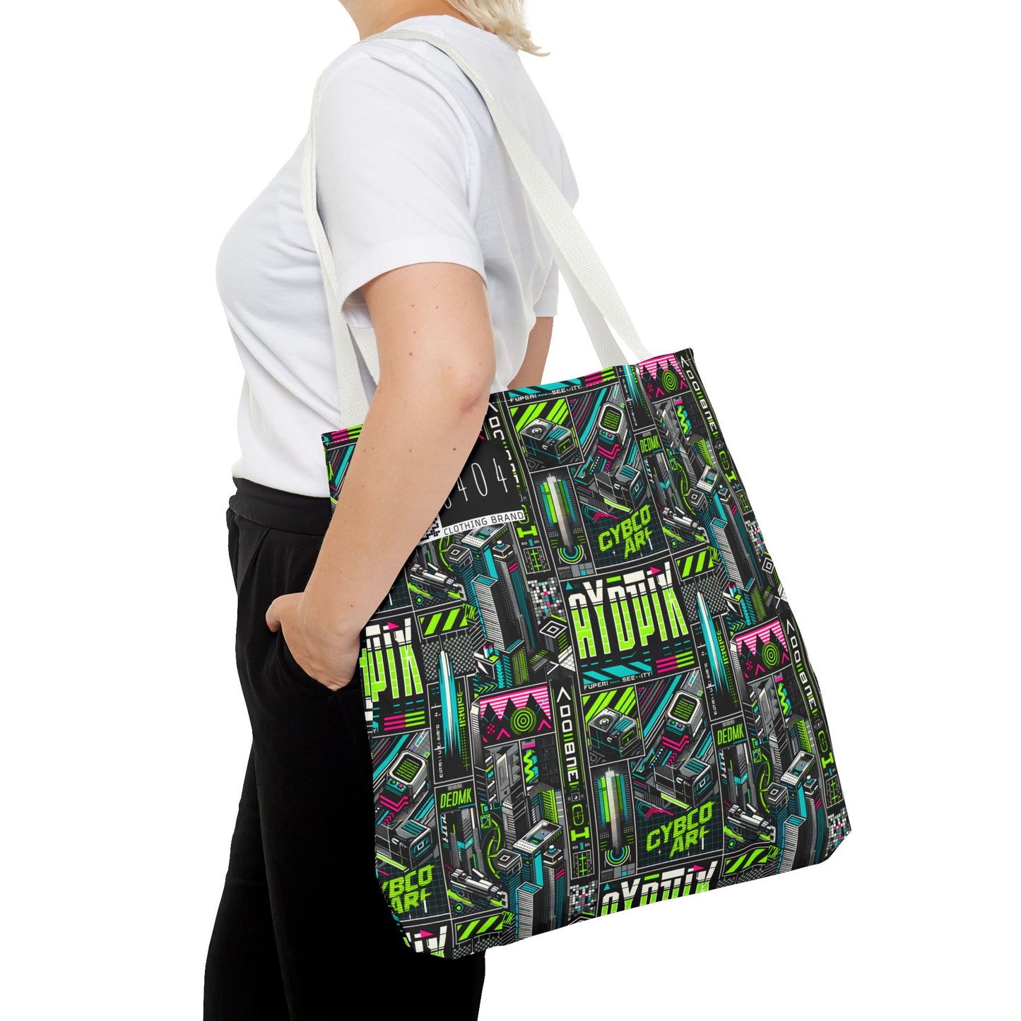 Tech-Forward Graphics Tech-Inspired Streetwear Tote Bag - 8404 Design-46
