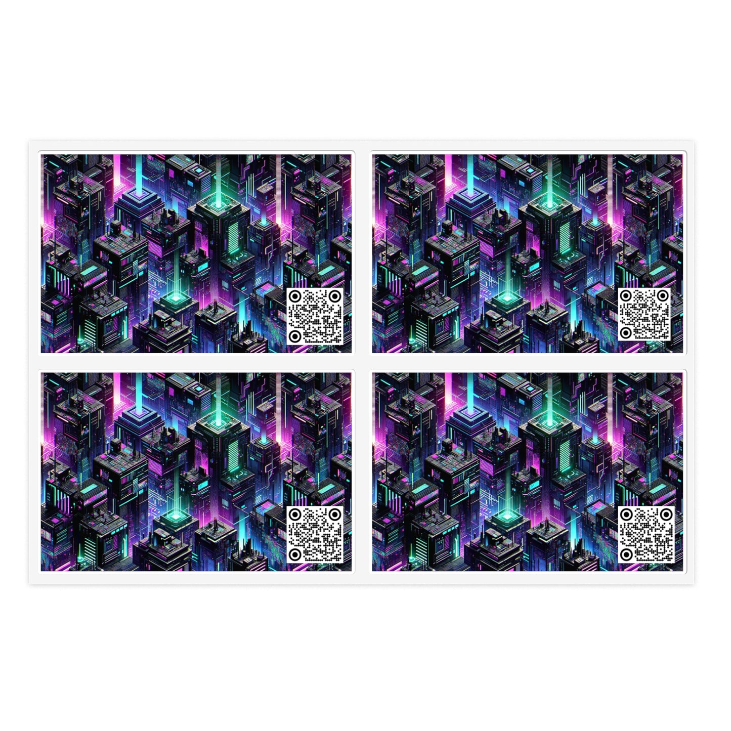 Tech Noir Graphics Futuristic Tech Aesthetics Sticker Sheets - 8404 Design-55