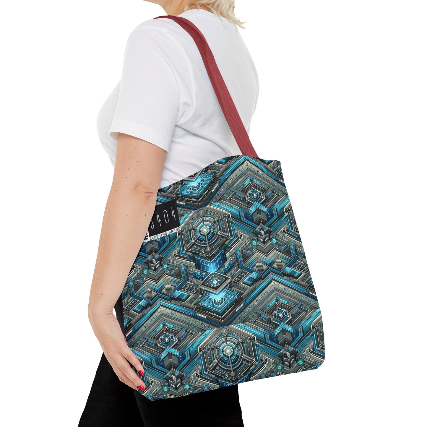 Tech-Infused Futurism Sleek Tech Edge Tote Bag - 8404 Design-49