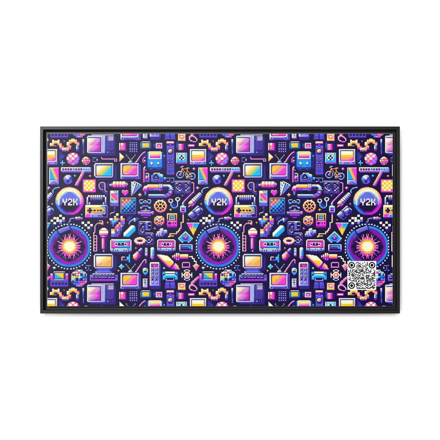 Digital Nostalgia Modern Retro Fusion Matte Canvas, Framed (multi-Color) - 8404 Design-64 B