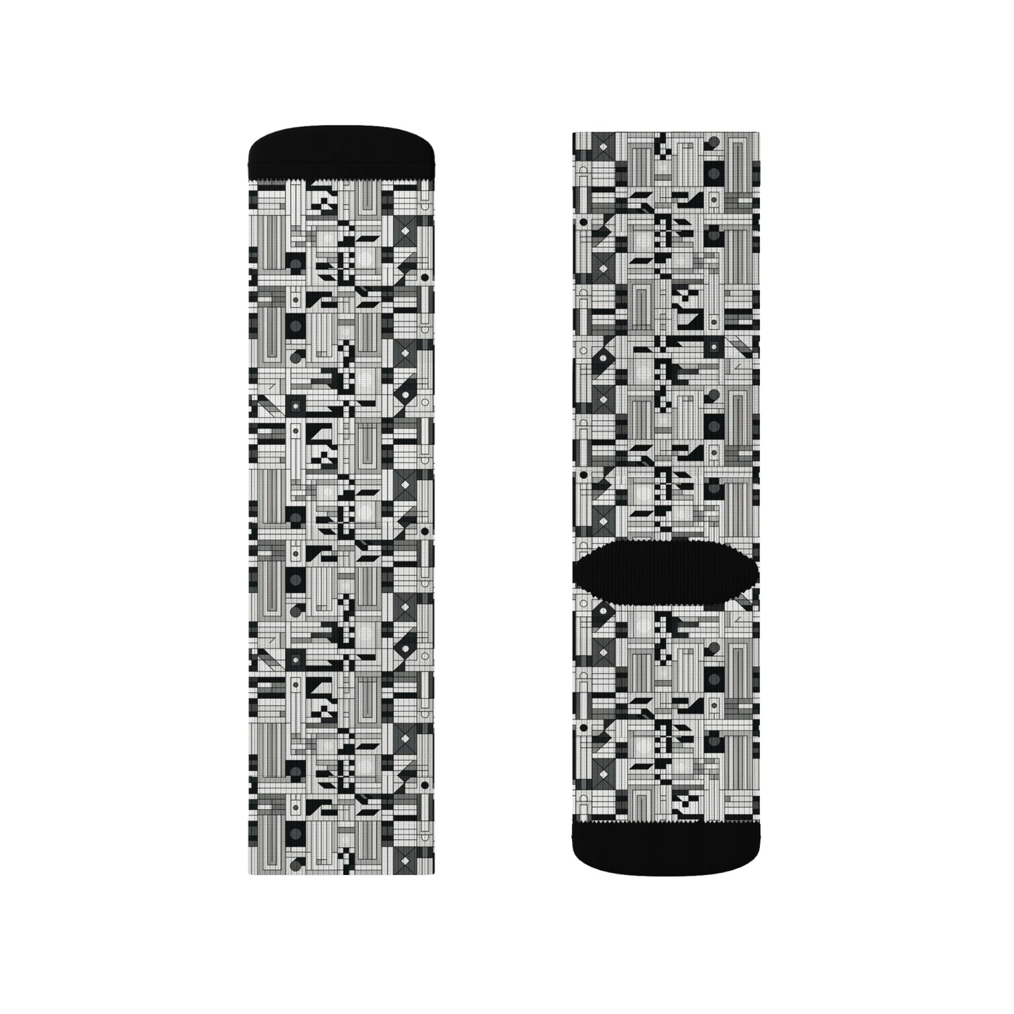 Digital Minimalism Minimalist Tech Sublimation Socks - 8404 Design-43