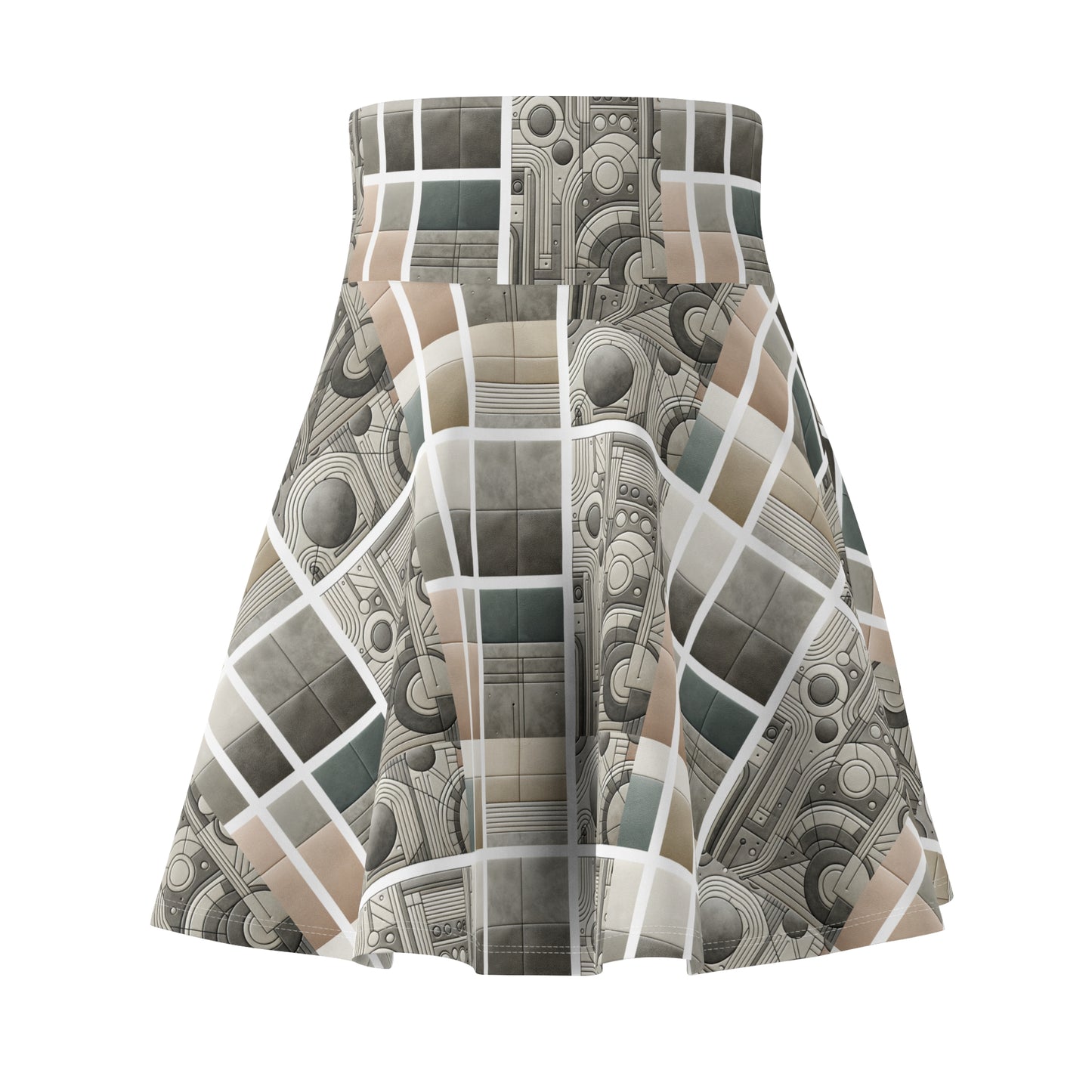 Tech Utility Chic Tech-Forward Minimalist Women's Skater Skirt - 8404 Design-59