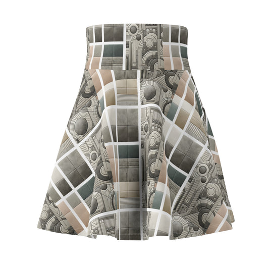 Tech Utility Chic Tech-Forward Minimalist Women's Skater Skirt - 8404 Design-59