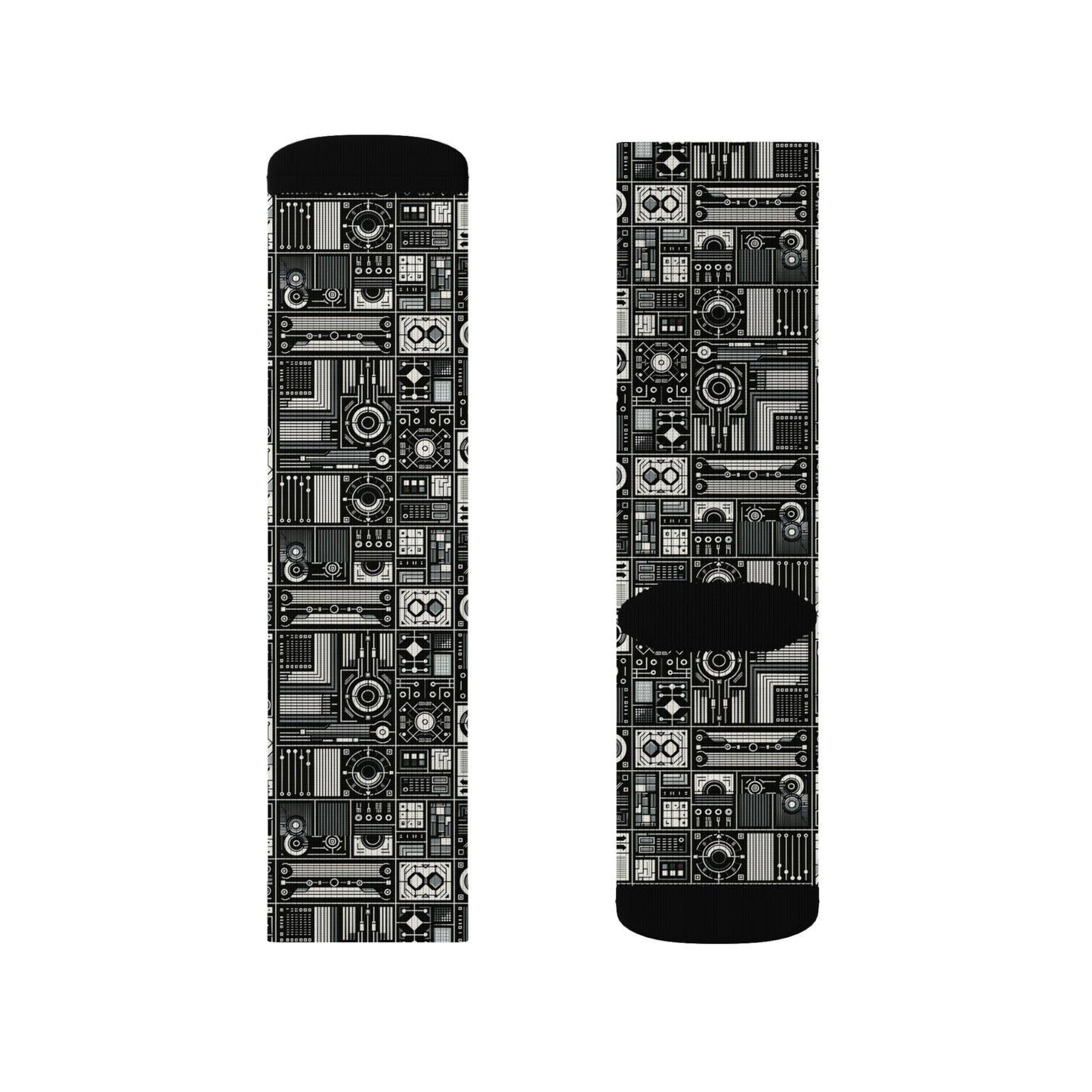 Digital Minimalism Minimalist Tech Sublimation Socks - 8404 Design-62