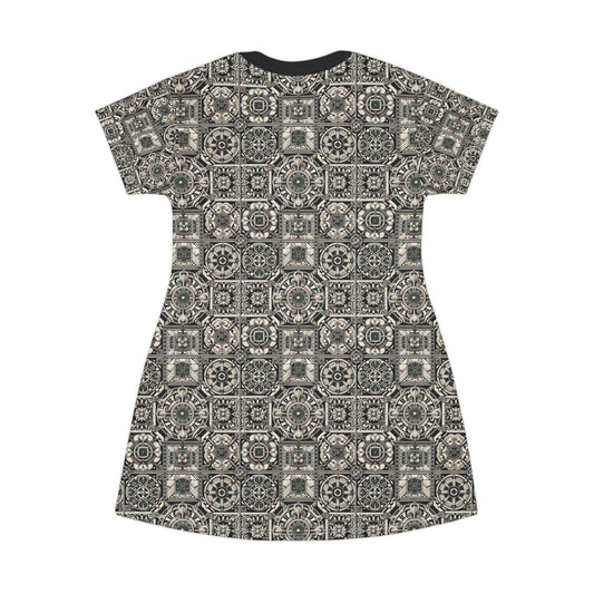 Cyber Garden Party Tech Garden Extravaganza T-Shirt Dress - 8404 Design-45