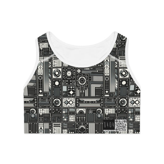 Digital Minimalism Minimalist Tech Sports Bra - 8404 Design-62