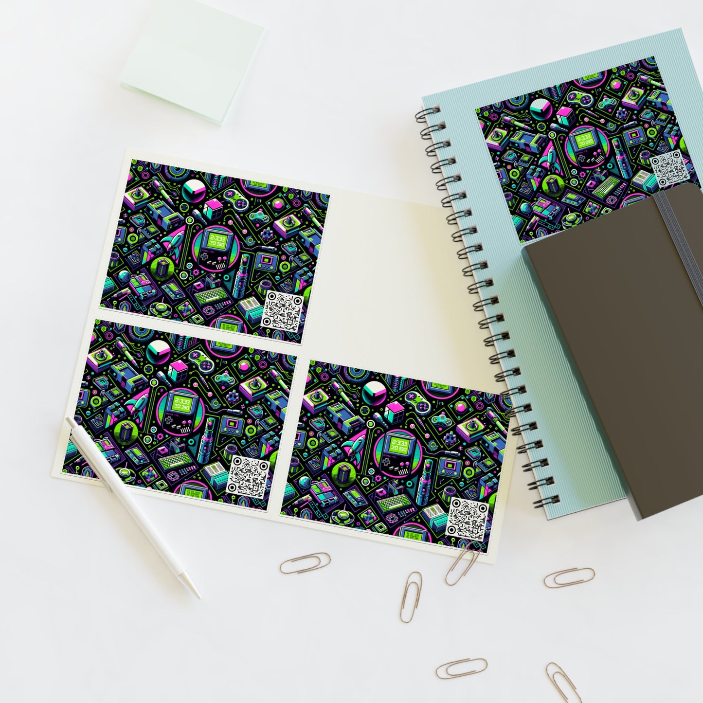 Retro Tech Graphics Tech-Inspired Nostalgia Sticker Sheets - 8404 Design-48