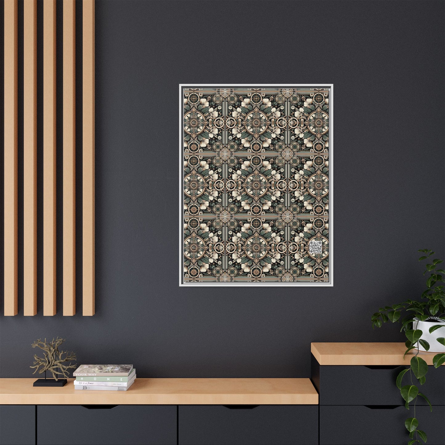 Cyber Garden Party Tech Garden Extravaganza Matte Canvas, Framed (multi-Color) - 8404 Design-66 A