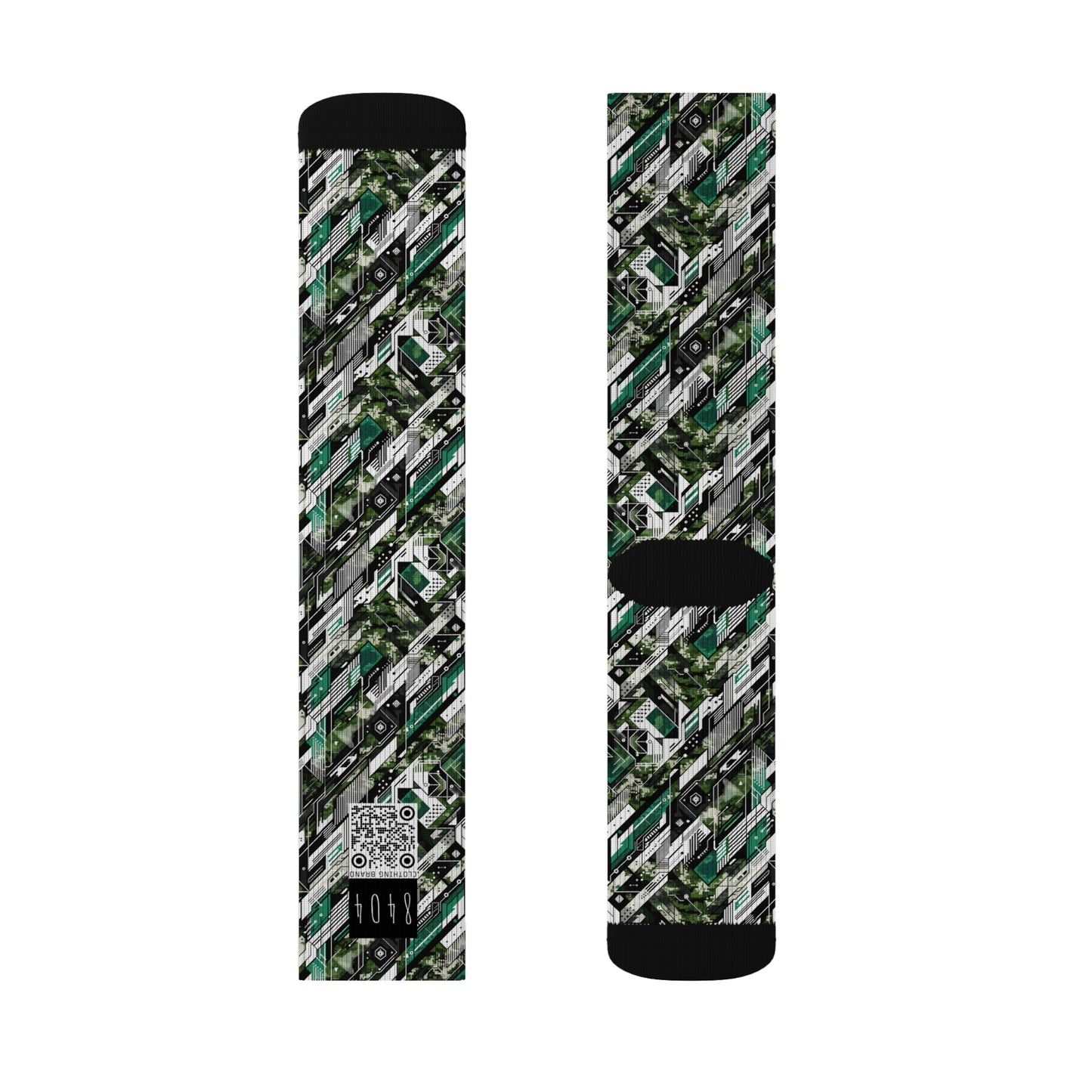 Tech Camo Fusion Tech-Forward Streetwear With a Futuristic Edge Sublimation Socks - 8404 Design-63