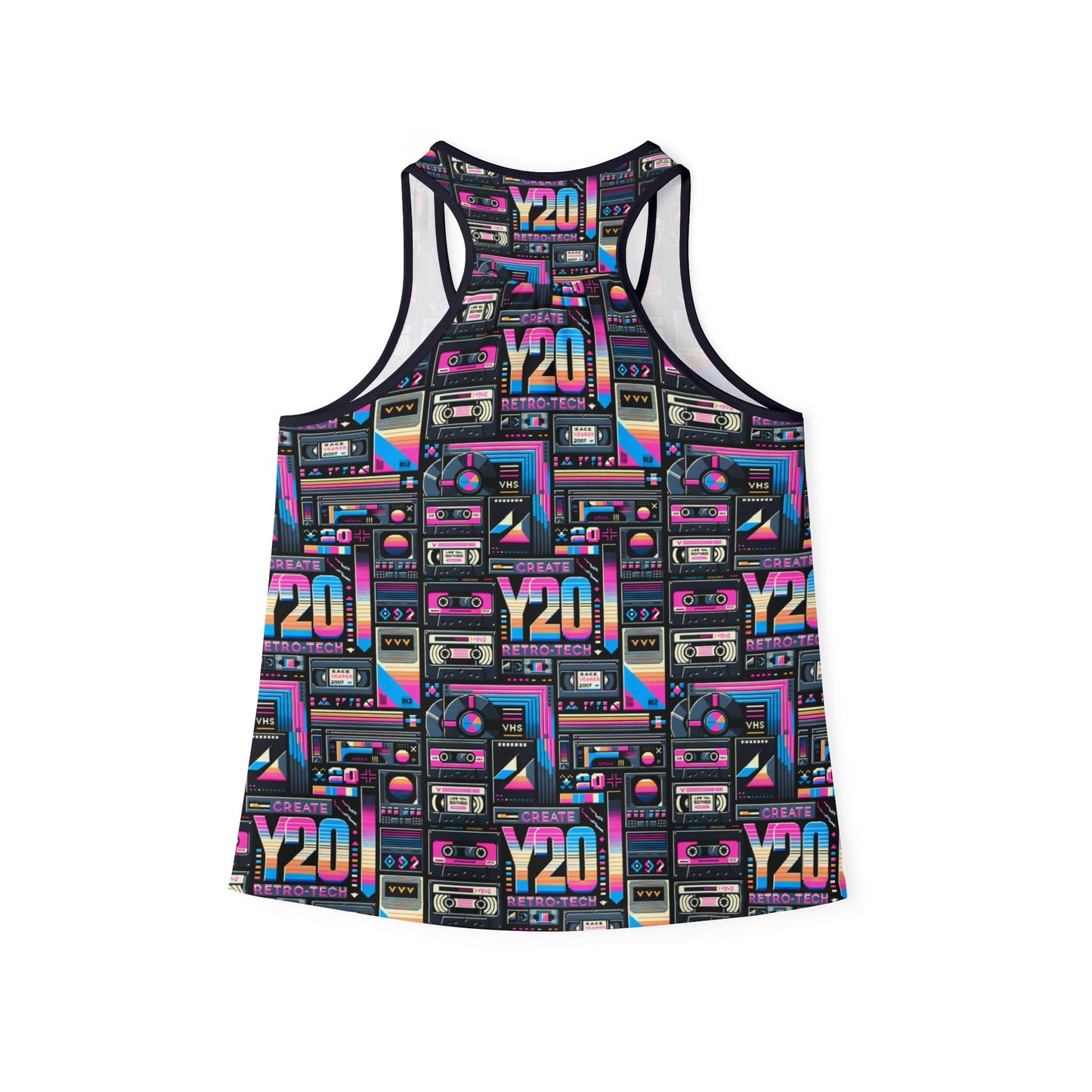 Digital Nostalgia Tech-Inspired Retro Fusion Women's Tank Top - 8404 Design-65