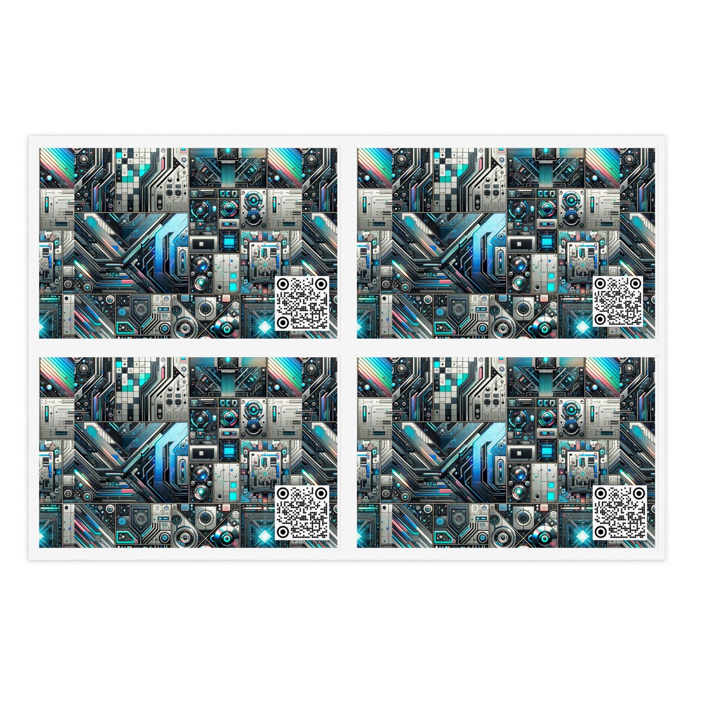 Tech-Infused Futurism Sleek Tech Edge Sticker Sheets - 8404 Design-48