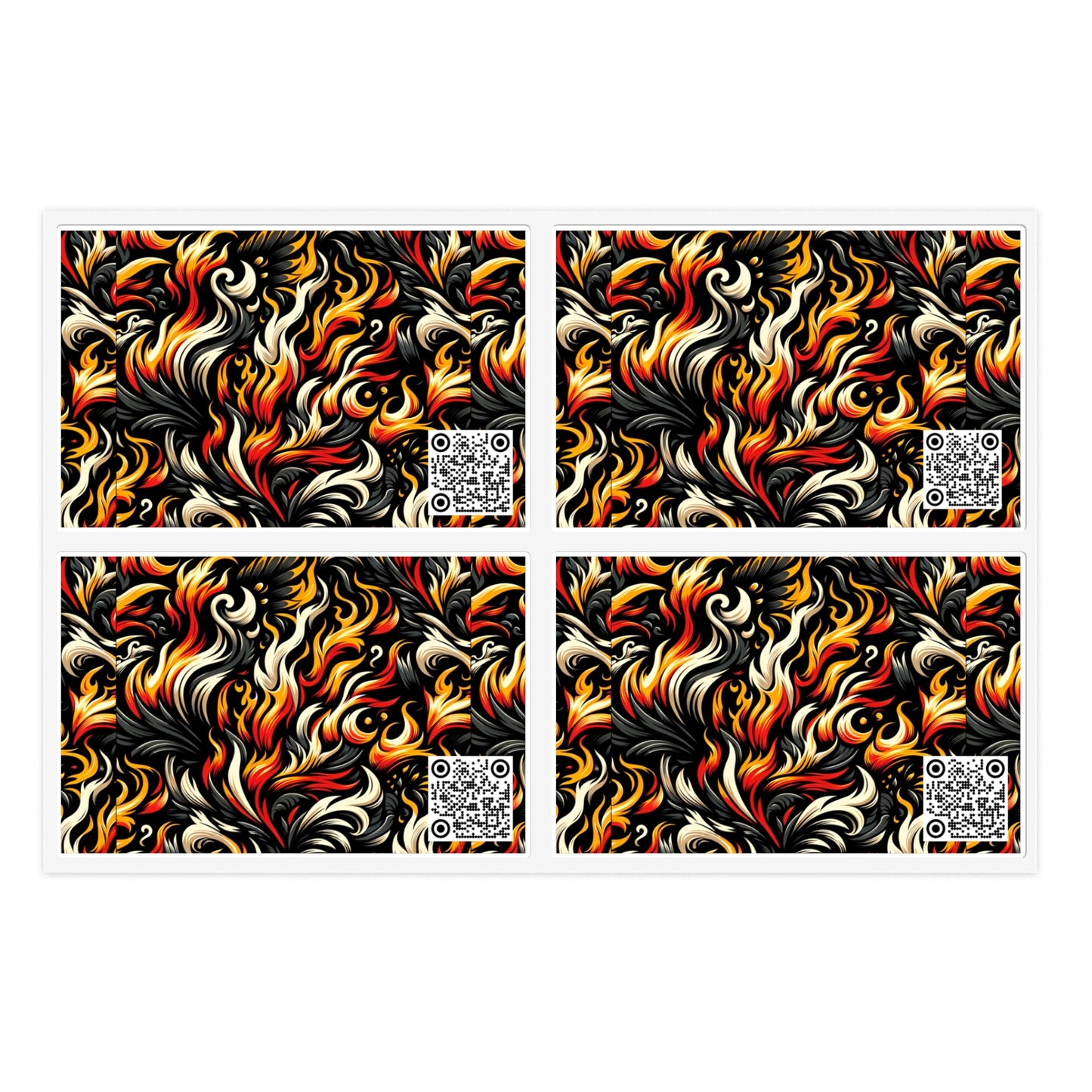 Fire & Flames Bold Streetwear Statement Sticker Sheets - 8404 Design-55
