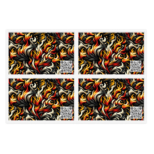 Fire & Flames Bold Streetwear Statement Sticker Sheets - 8404 Design-55