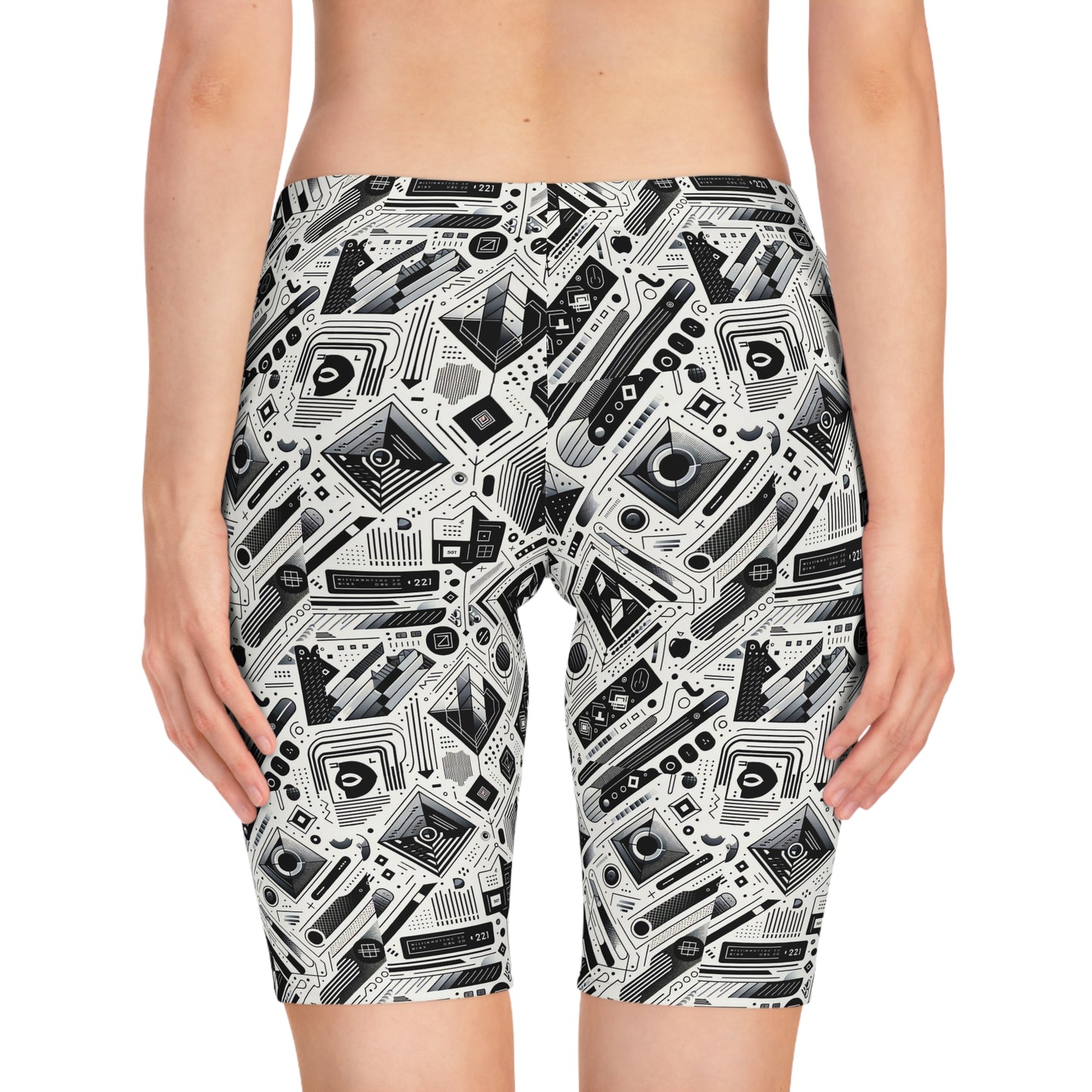 Tech Minimalism Minimalist Tech Women's Bike Shorts - 8404 Design-72