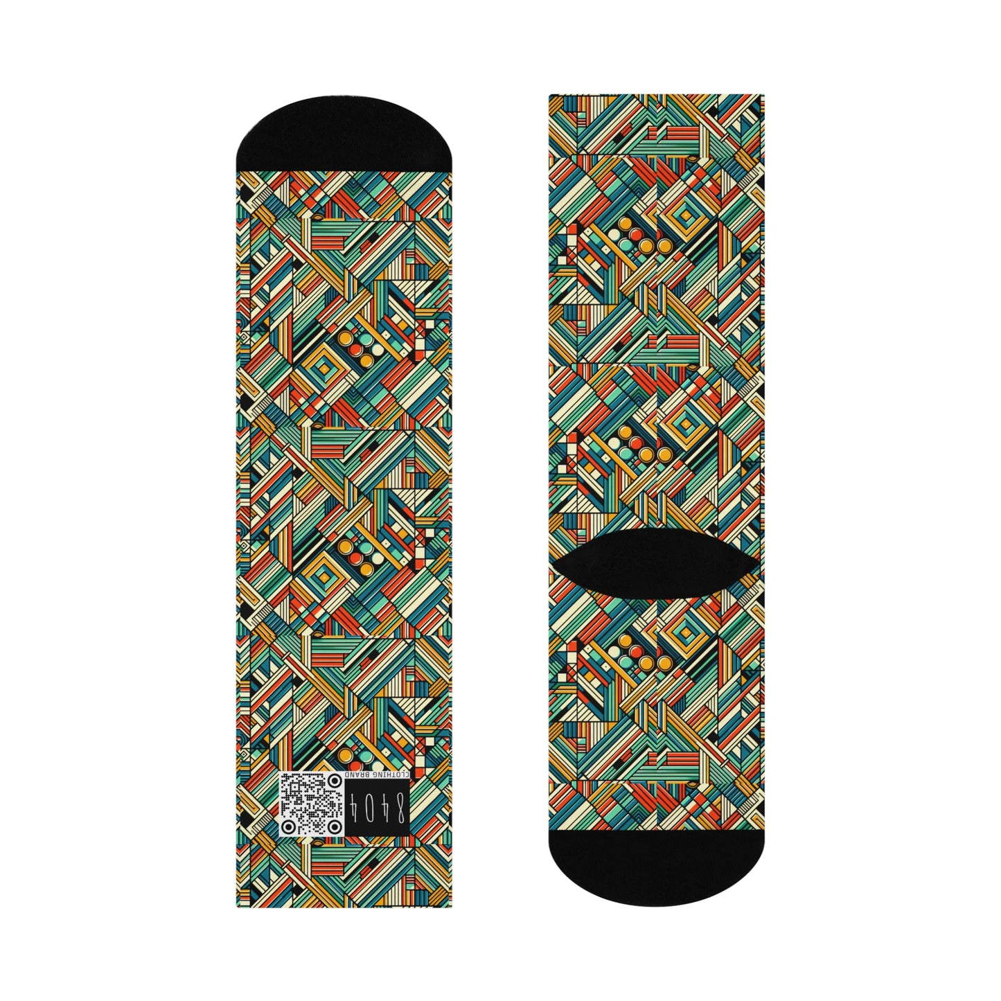 Abstract Graphic Art Modern Artistic Expression Cushioned Crew Socks - 8404 Design-67