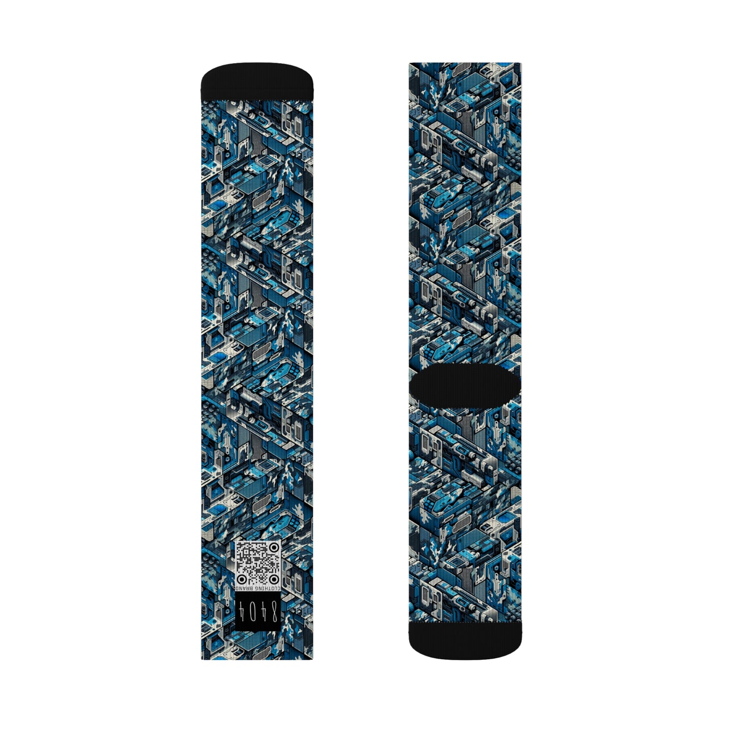 Tech Urban Camo Tech-Forward Streetwear With a Futuristic Military Edge Sublimation Socks - 8404 Design-51