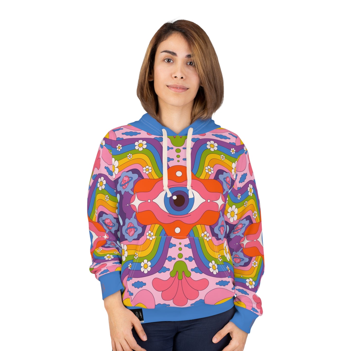8404's Unisex Adult "the Eye of Trance in Blue" Fashion Pullover Hoodie