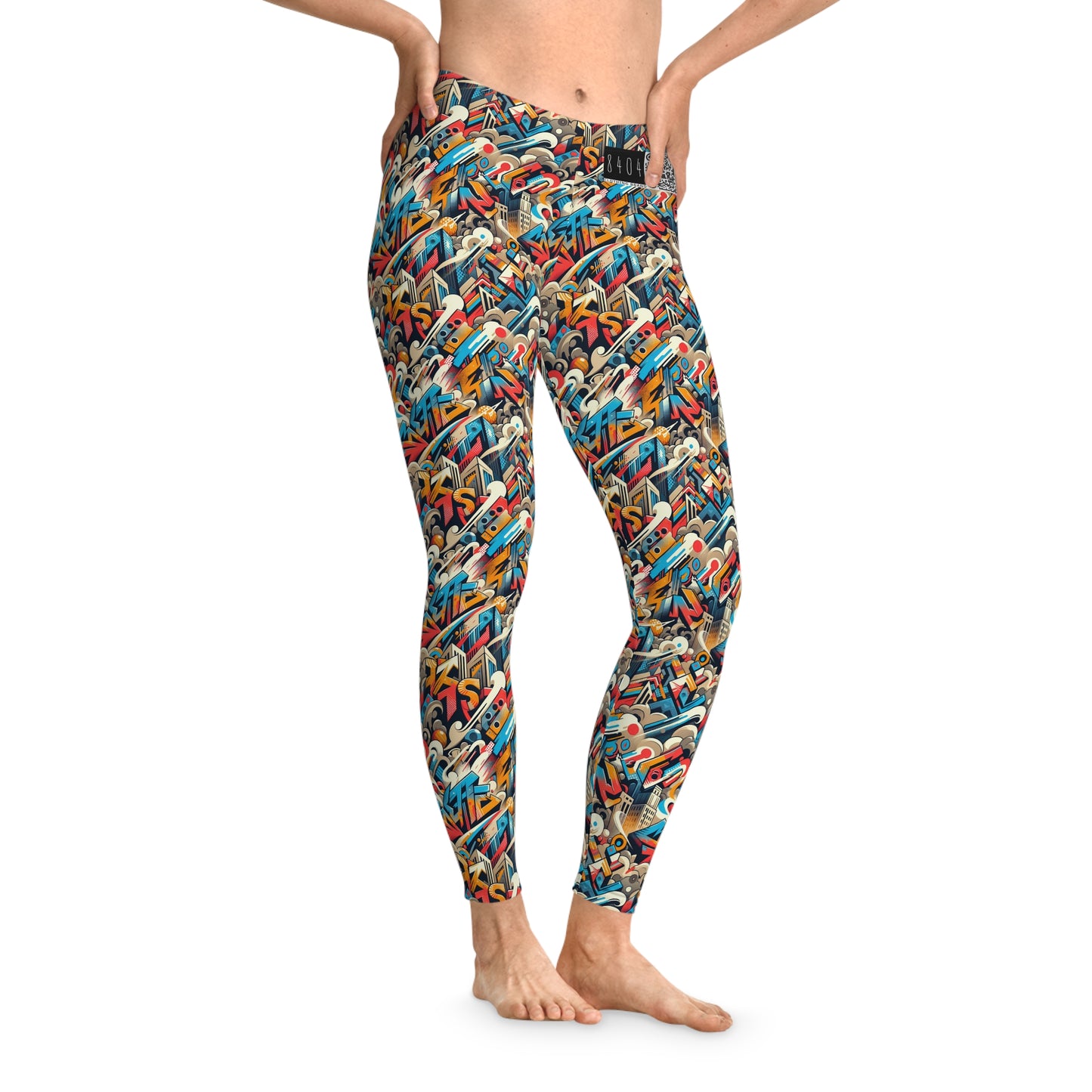 Neo-Traditional Street Art Modern Street Art Fusion Stretch Leggings - 8404 Design-44