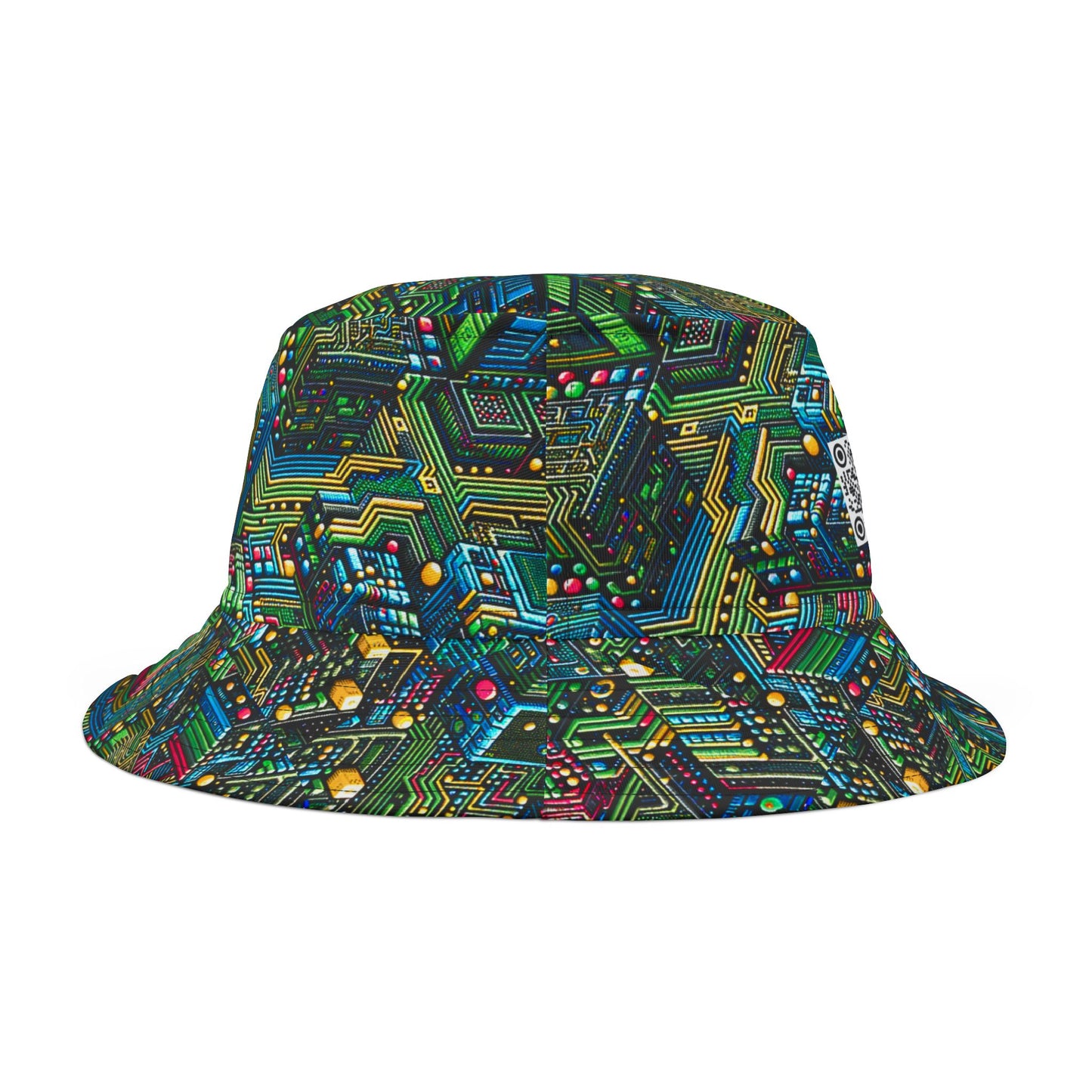 Digital Nomad Chic Cyberpunk Tech Bucket Hat - 8404 Design-56