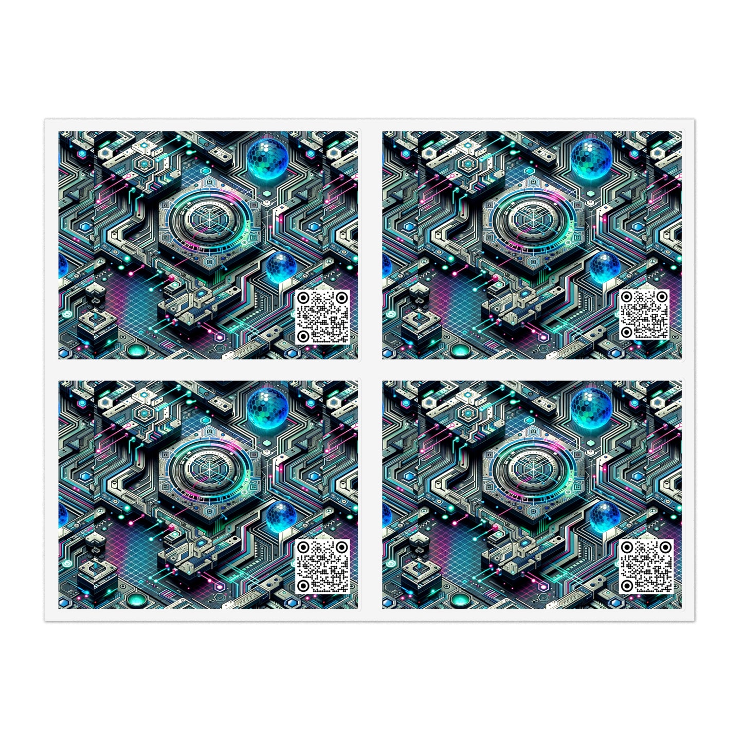 Tech-Infused Futurism Sleek Tech Edge Sticker Sheets - 8404 Design-46