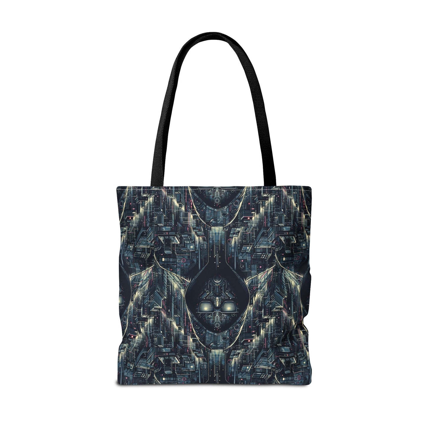 Tech Noir Aesthetics Sleek Tech Streetwear Tote Bag - 8404 Design-56
