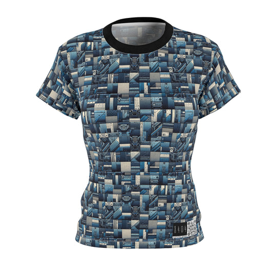 Tech-Inspired Utility Tech-Forward Streetwear With Utilitarian Edge Women's Cut & Sew Tee - 8404 Design-44