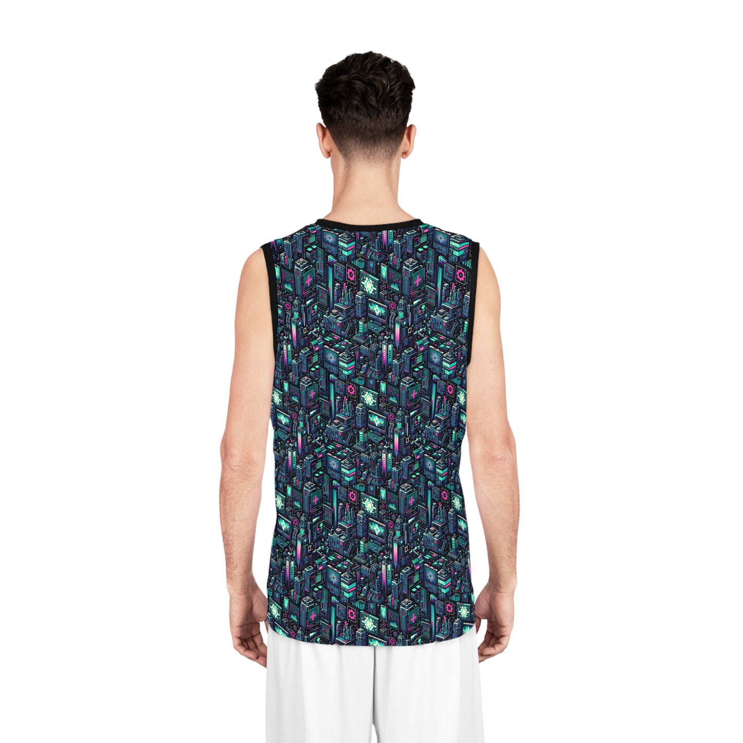 Digital Rebellion Tech-Inspired Streetwear Basketball Jersey - 8404 Design-58