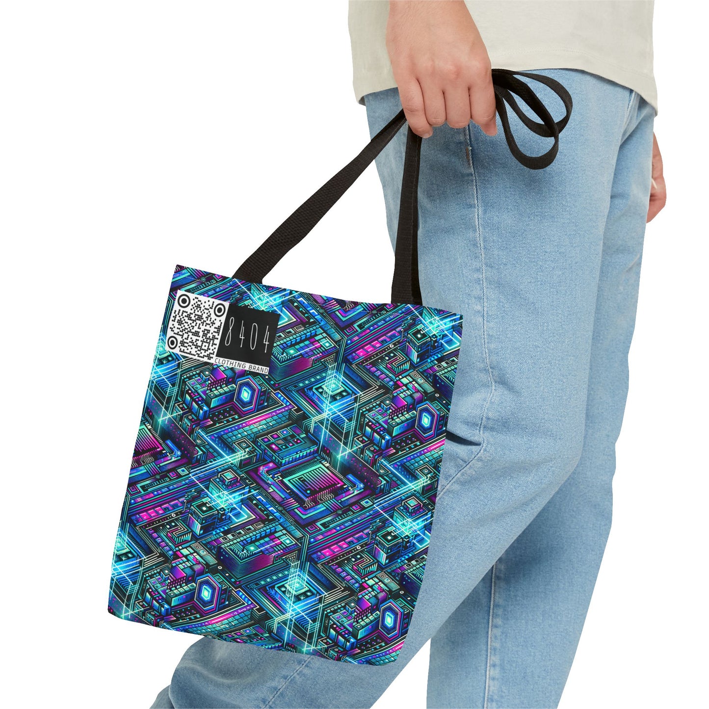 Digital Dreamland Futuristic Tech Aesthetic Tote Bag - 8404 Design-42