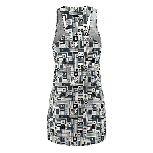Digital Minimalism Minimalist Tech Women's Cut & Sew Racerback Dress - 8404 Design-49