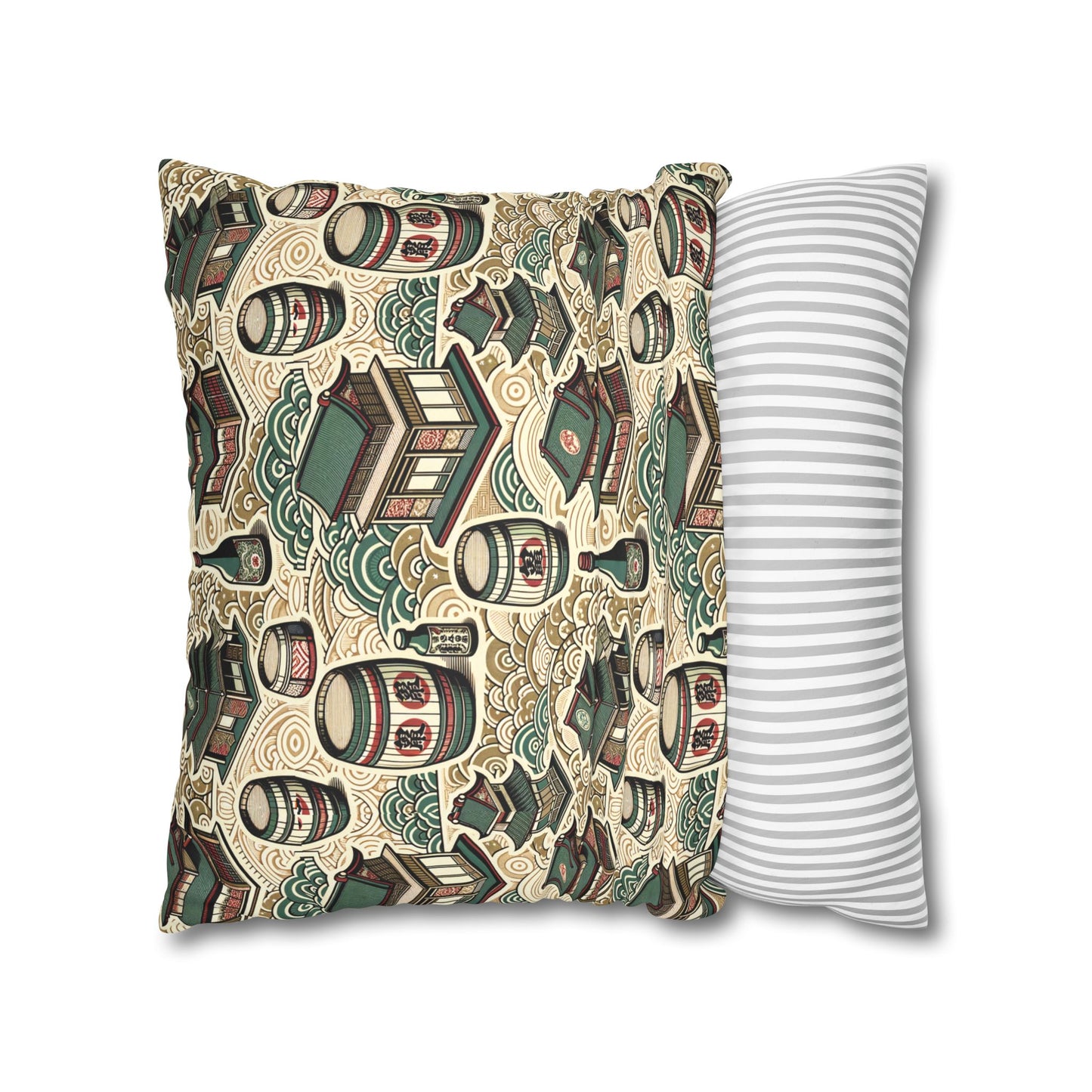 Cultural Artisanal Fusion Contemporary Cultural Elegance Faux Suede Square Pillowcase - 8404 Design-68