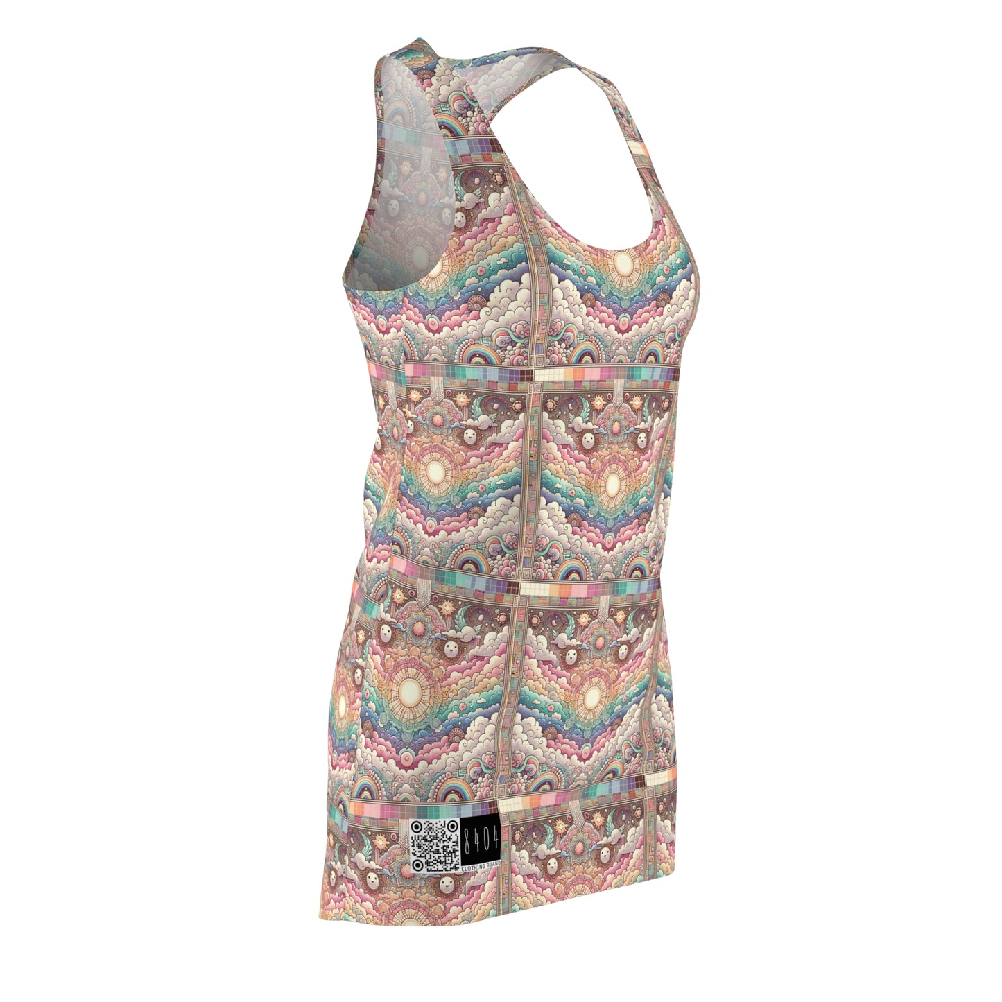 Digital Dreamland Whimsical and Nostalgic Streetwear With a Digital Twist Women's Cut & Sew Racerback Dress - 8404 Design-56