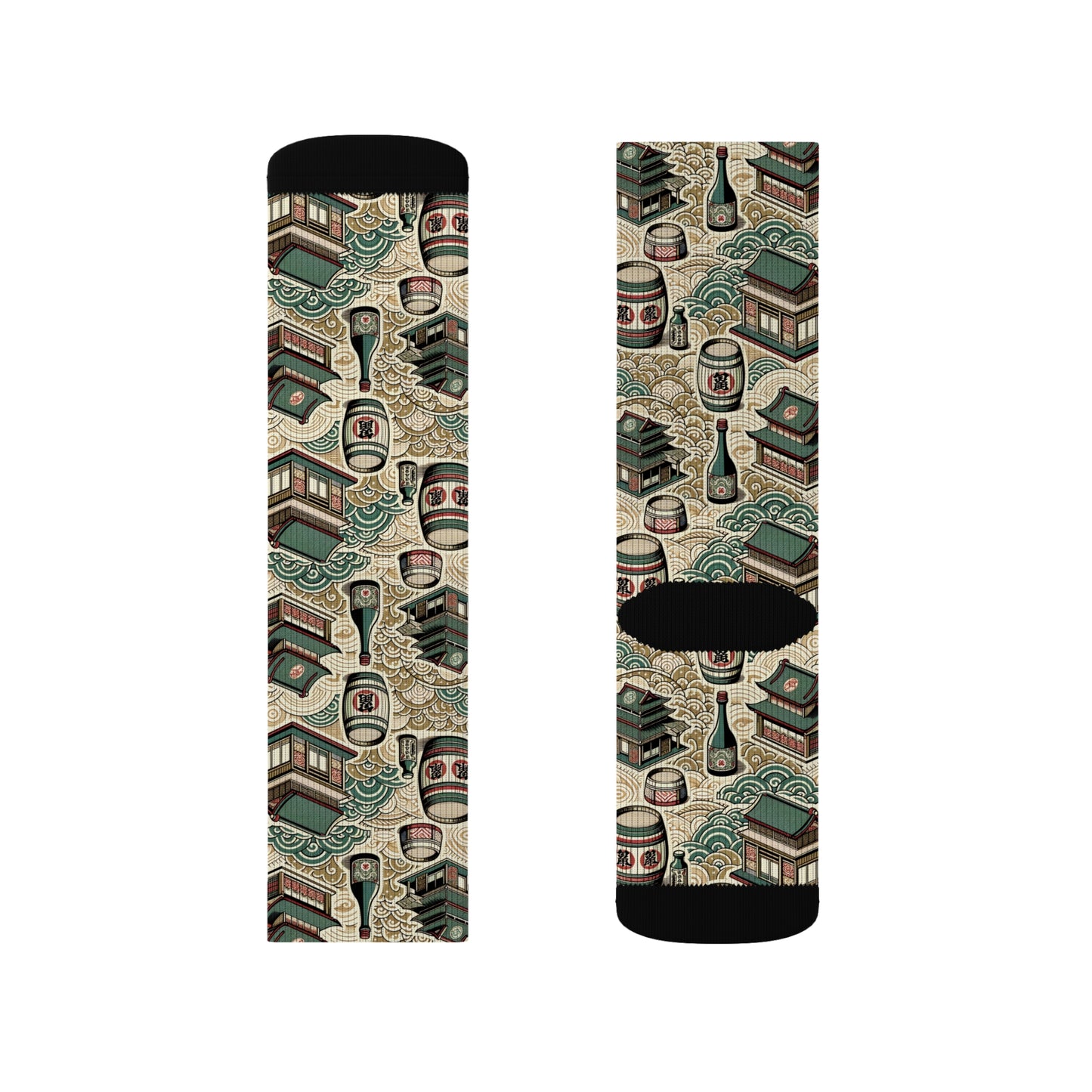 Cultural Artisanal Fusion Contemporary Cultural Elegance Sublimation Socks - 8404 Design-68
