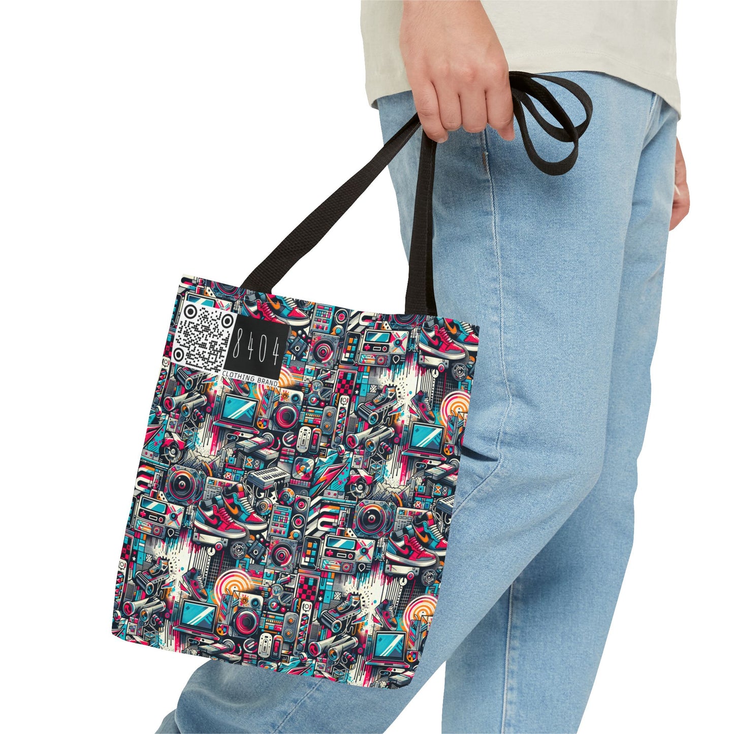 Urban Graffiti Fusion Eclectic Street Art Meets Modern Tech Culture Tote Bag - 8404 Design-50