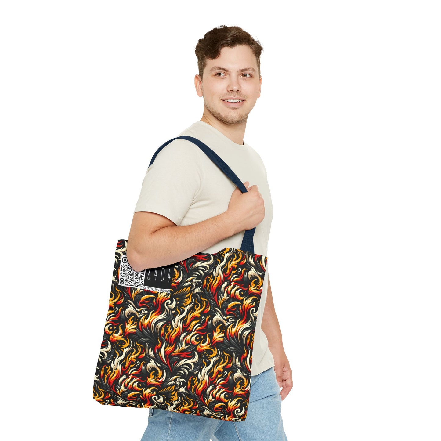 Fire & Flames Bold Streetwear Statement Tote Bag - 8404 Design-55