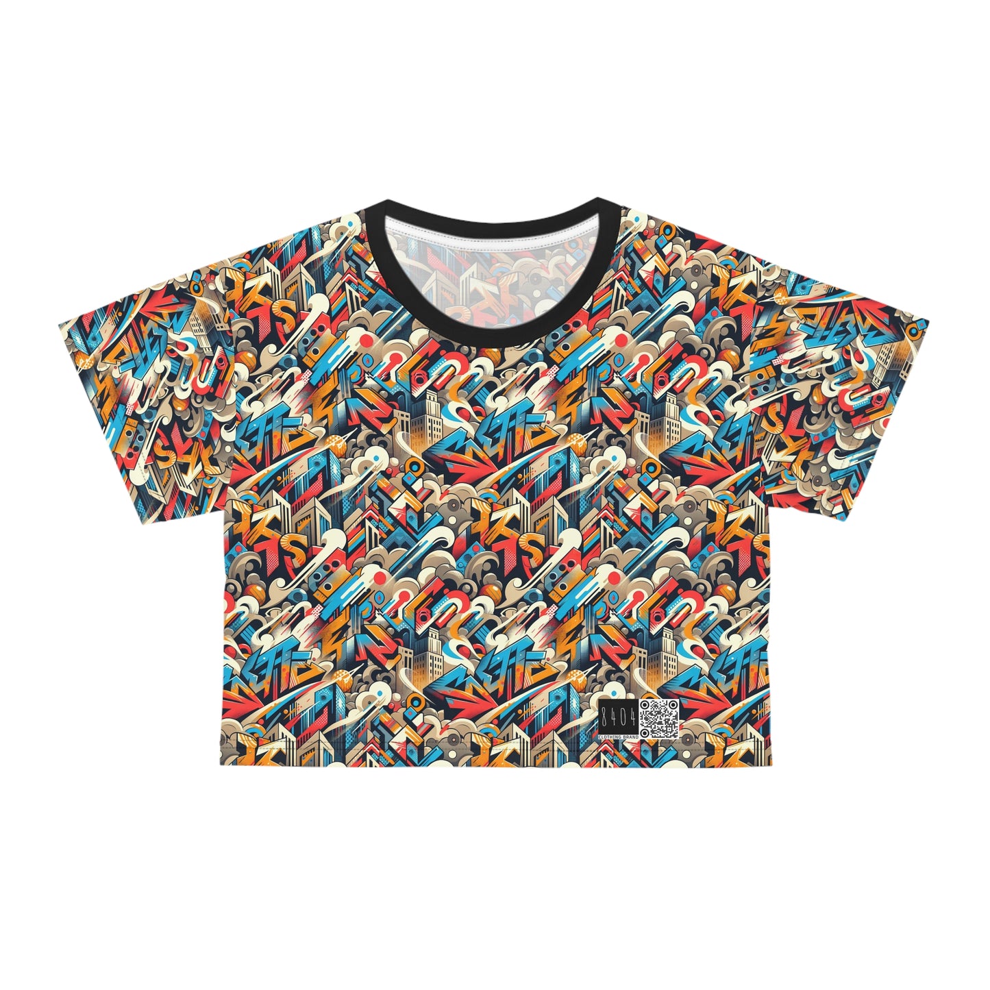 Neo-Traditional Street Art Modern Street Art Fusion Crop Tee - 8404 Design-44