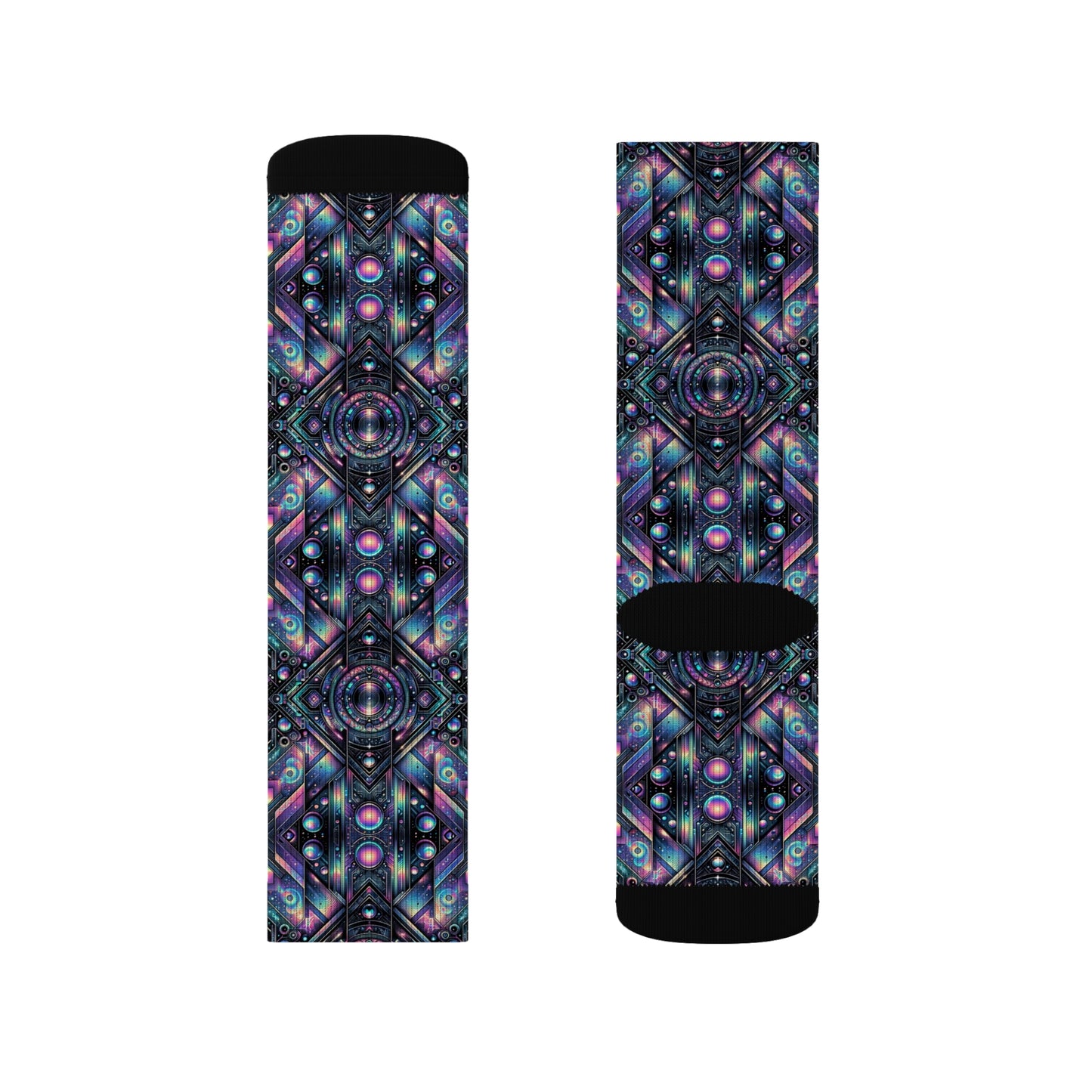 Galactic Hues Tech-Forward Cosmic Fusion Sublimation Socks - 8404 Design-58