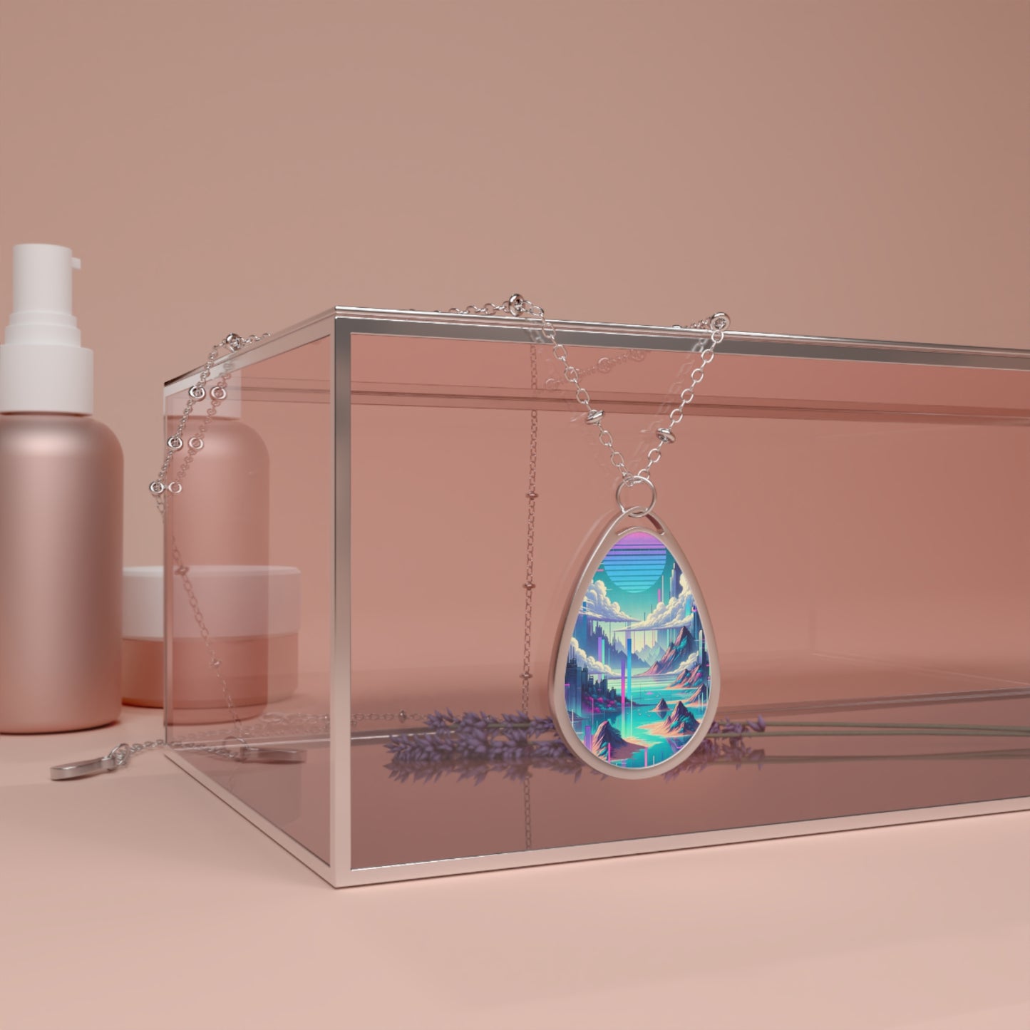 Digital Dreamscapes Digitally-Inspired Streetwear With a Dreamy, Surreal Twist Oval Necklace - 8404 Design-53