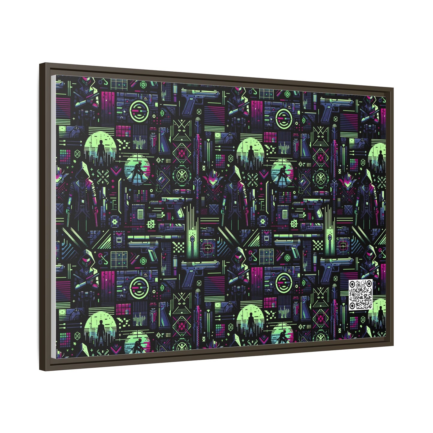 Tech Noir Futuristic Cyberpunk Matte Canvas, Framed (multi-Color) - 8404 Design-63 A
