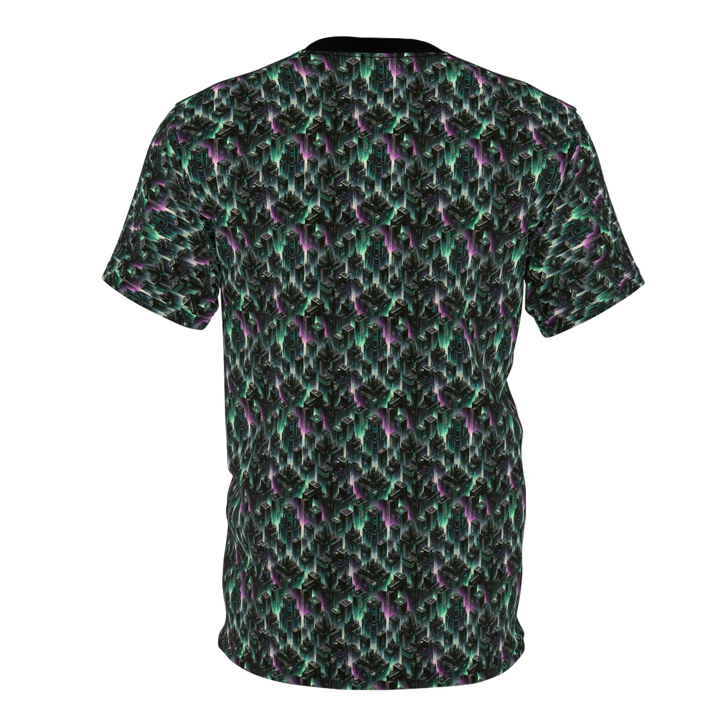 Tech Noir Aesthetics Tech-Forward Urban Dystopia Unisex Cut & Sew Tee - 8404 Design-44