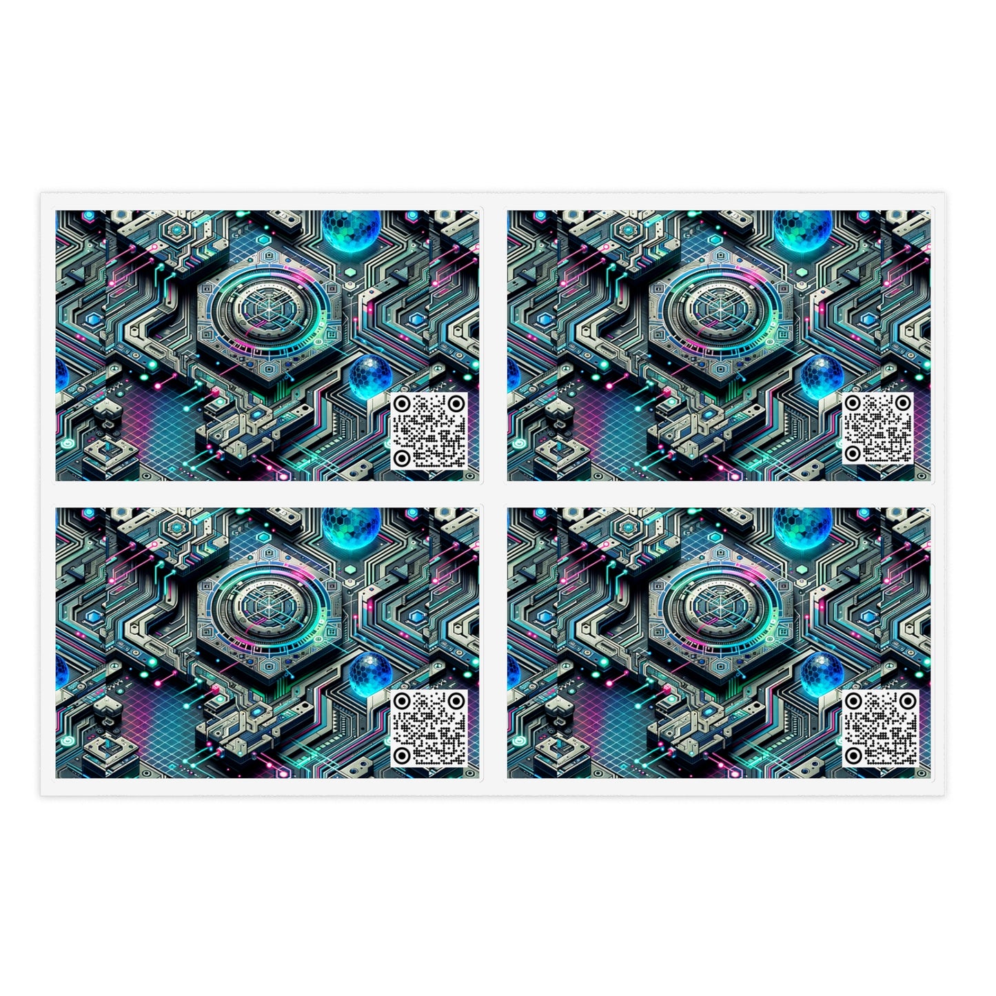 Tech-Infused Futurism Sleek Tech Edge Sticker Sheets - 8404 Design-46