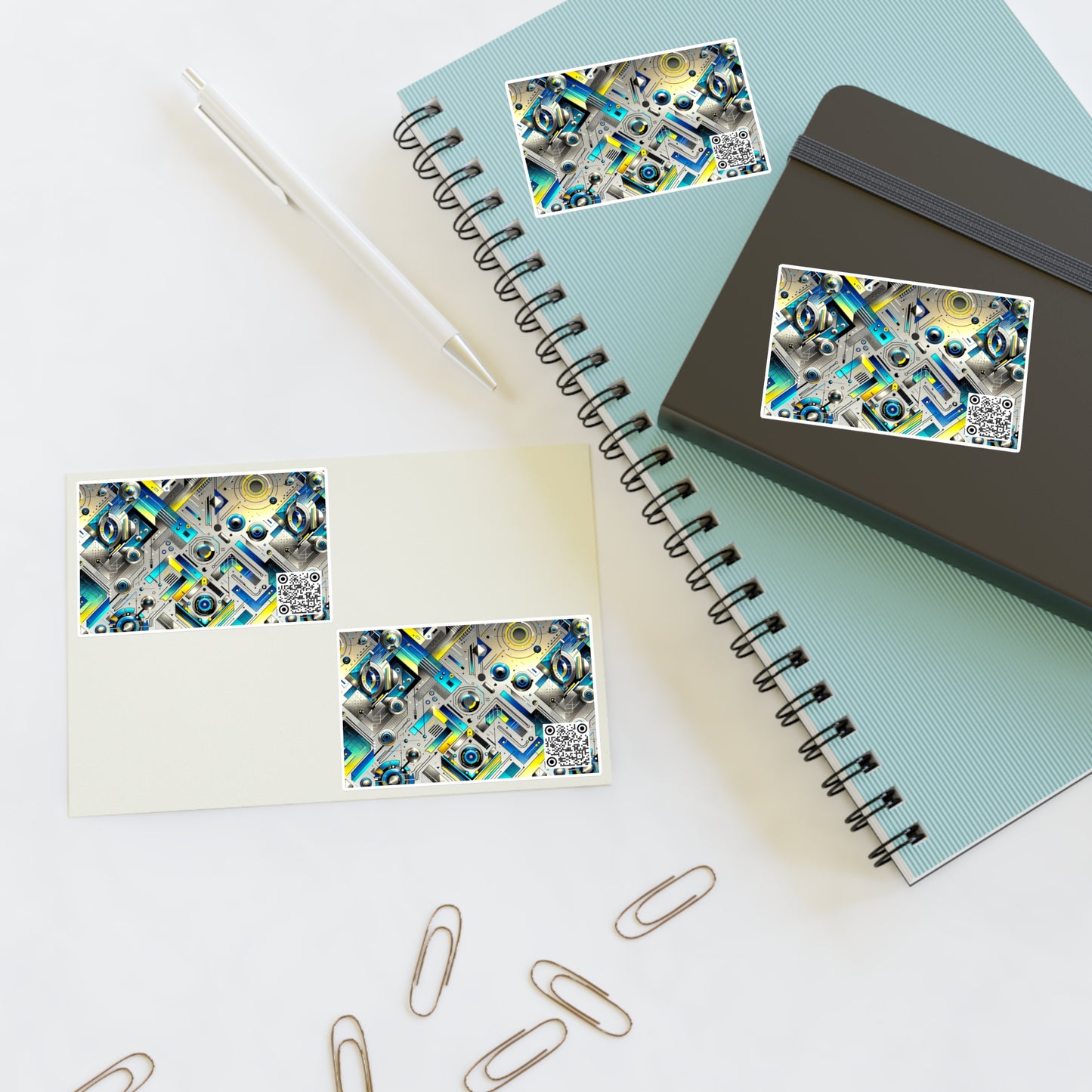 Tech Art Fusion Tech-Forward Streetwear Sticker Sheets - 8404 Design-59