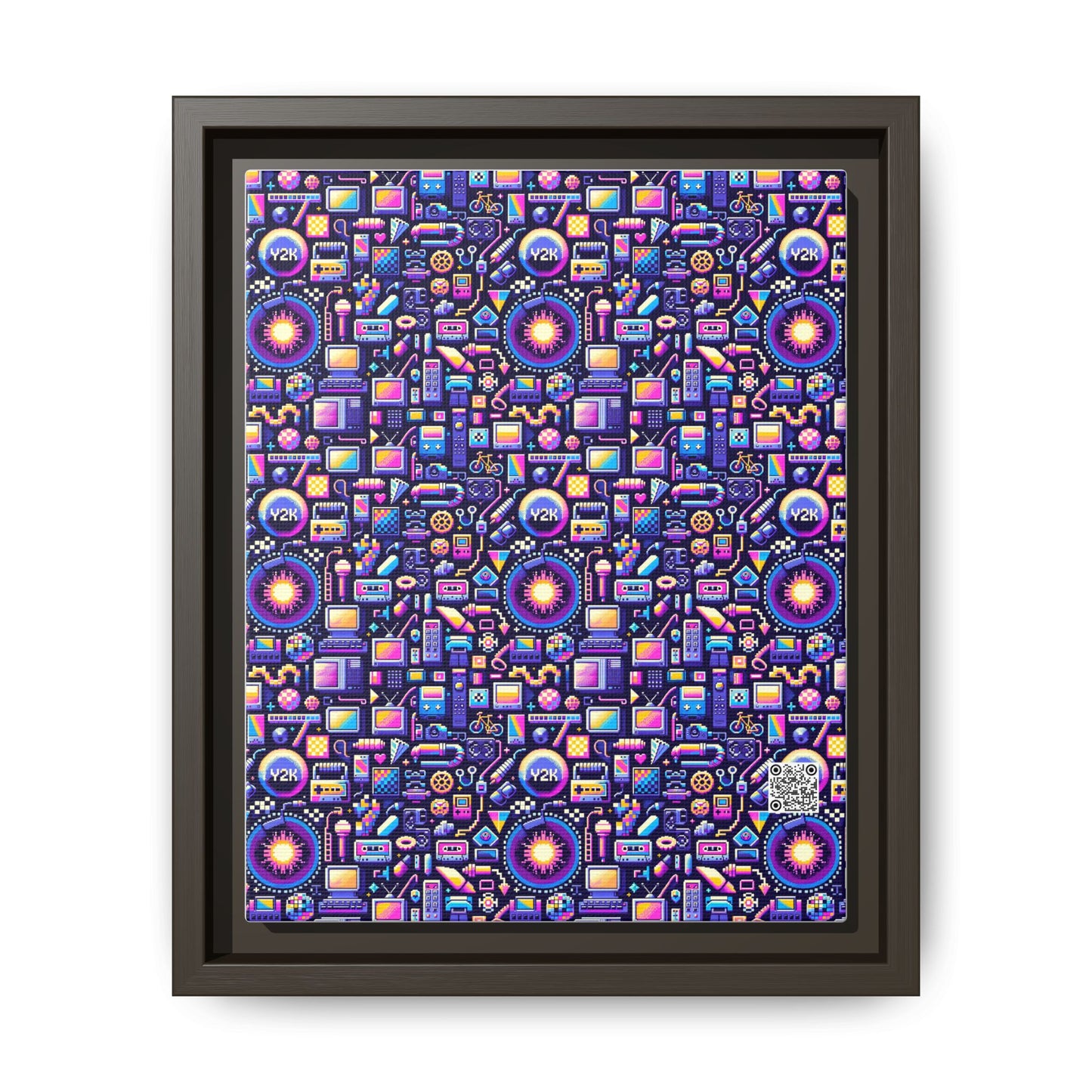 Digital Nostalgia Modern Retro Fusion Matte Canvas, Framed (multi-Color) - 8404 Design-64 B