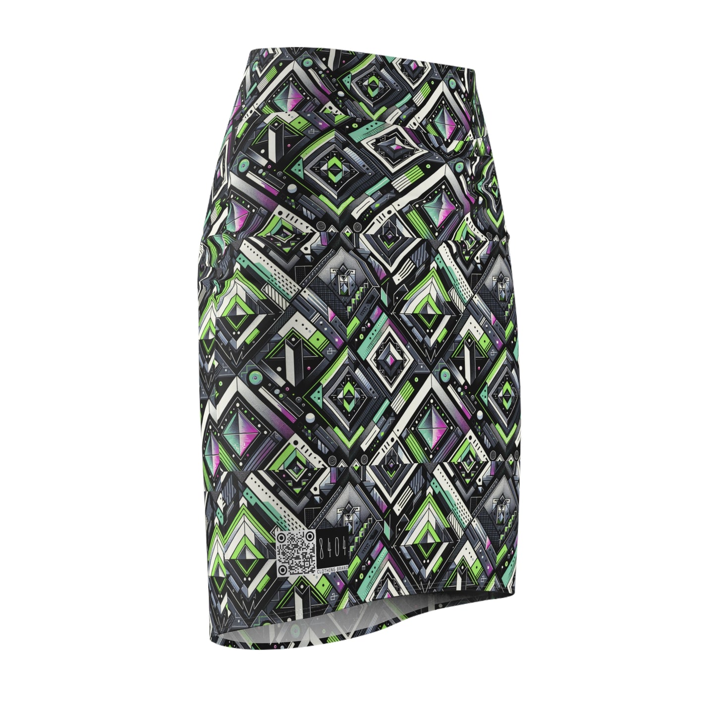 Retro Futurism Graphics Tech-Forward Streetwear Women's Pencil Skirt - 8404 Design-48